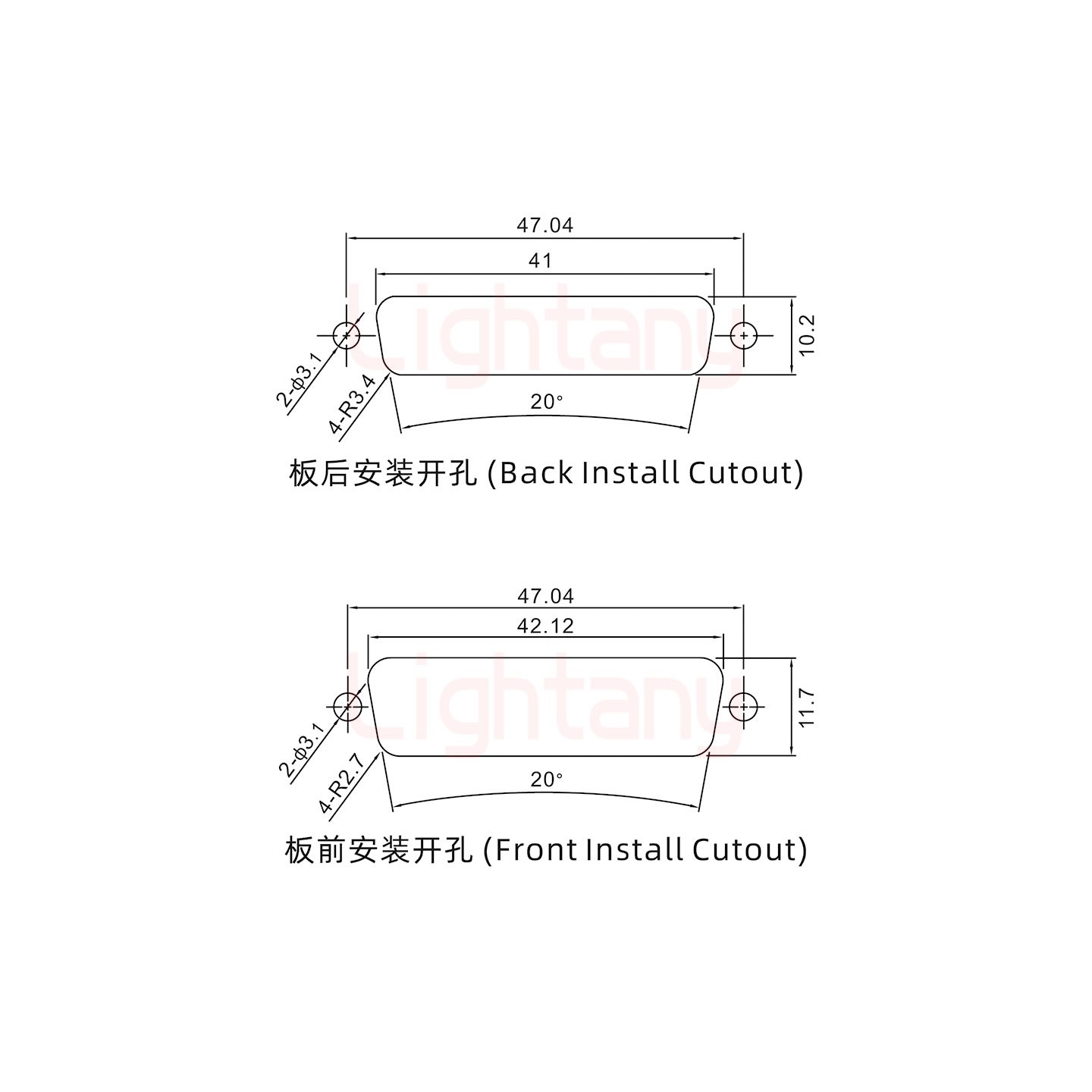 5W5公短體焊線/光孔/大電流10A