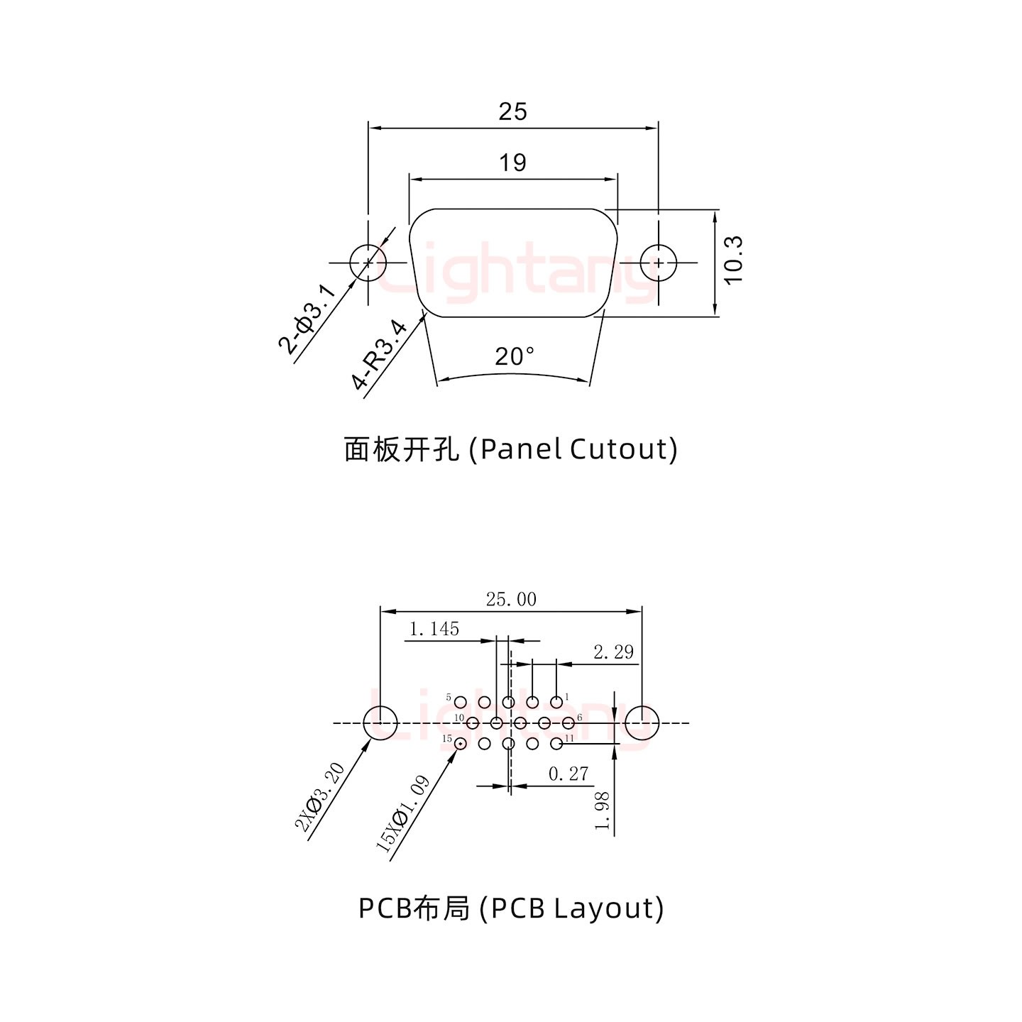 防水HDP15 母 直插板 鉚魚叉 鎖螺絲 車針