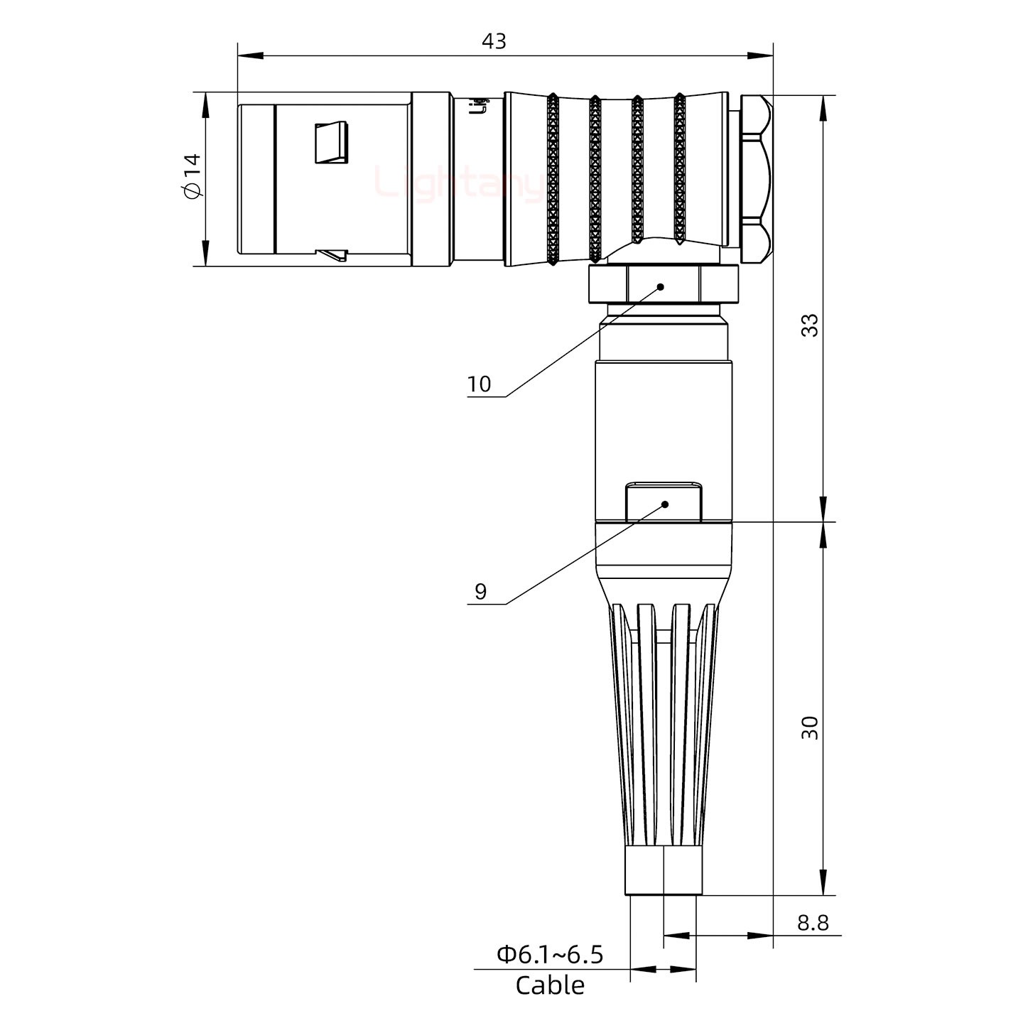 FHG.1K.004.CLAC65Z推拉自鎖帶護(hù)套彎式插頭