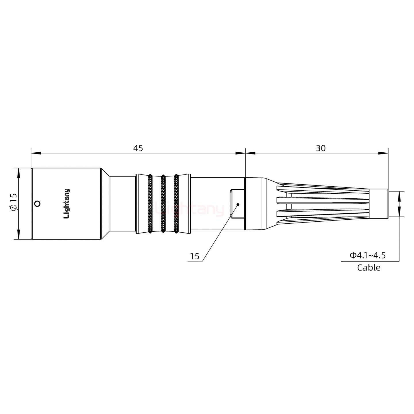 PHG.1K.002.CLAC45Z推拉自鎖帶護(hù)套浮動(dòng)插座